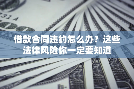 武汉借款合同违约怎么办？这些法律风险你一定要知道