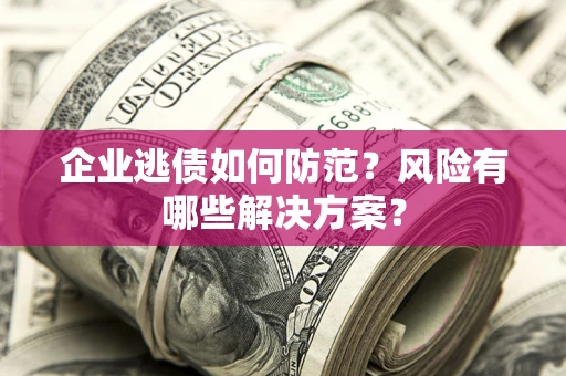 武汉企业逃债如何防范？风险有哪些解决方案？