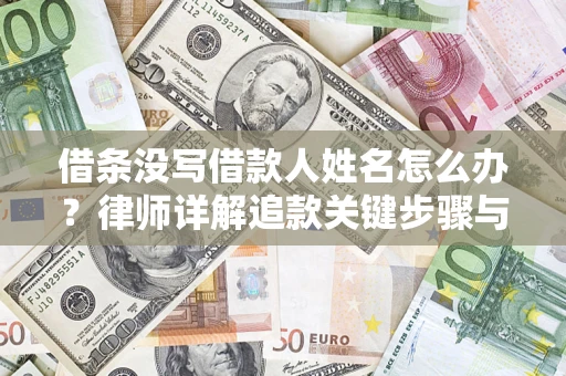 武汉借条没写借款人姓名怎么办？律师详解追款关键步骤与证据链构建